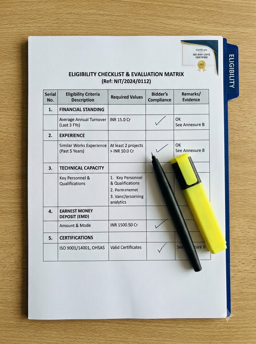 NIT document or eligibility checklist review, close-up on hands and paper